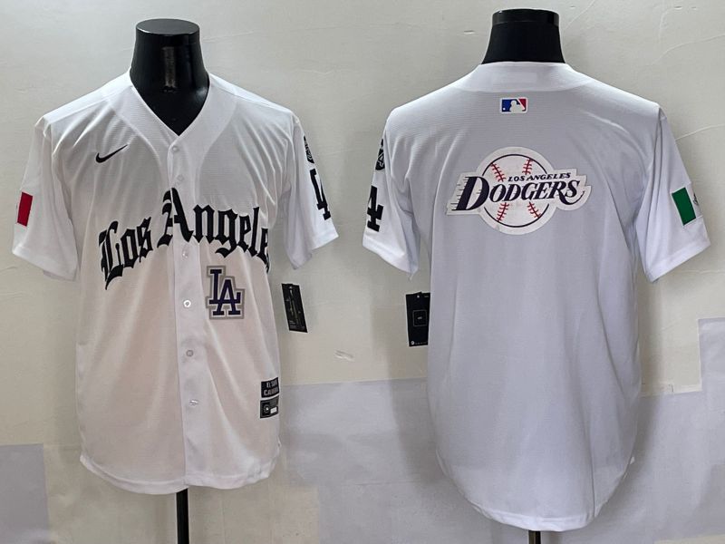 Men Los Angeles Dodgers Blank White Five generations Joint Name 2025 Nike MLB Jersey style 35